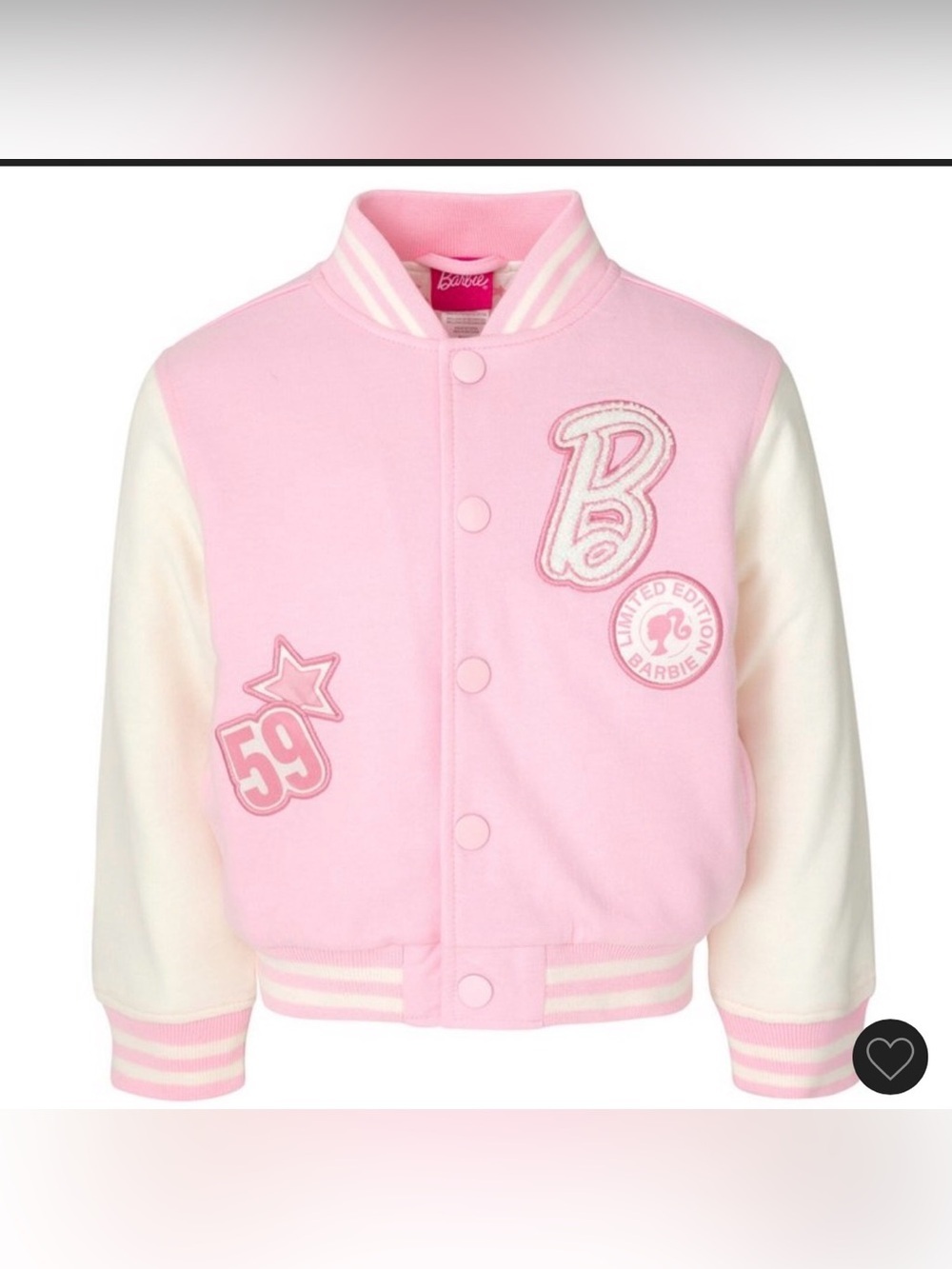 Barbie Pink & White Varsity Jacket